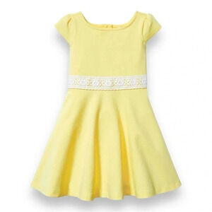 Janie & Jack | Crochet Trim Ponte Dress (4) 💛